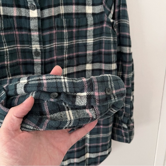 Madewell Flannel Classic Ex-Boyfriend Shirt in Baywood Plaid Green Lane Small - Picture 13 of 13